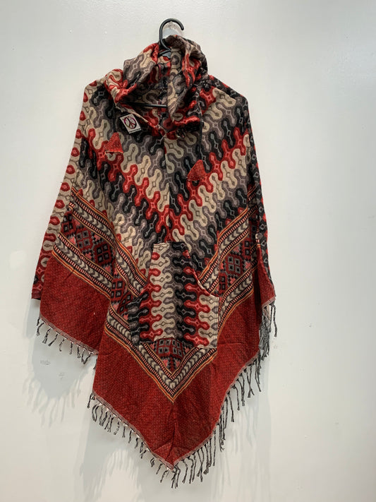Bohemian style handcrafted Hoodie poncho #POCH0177