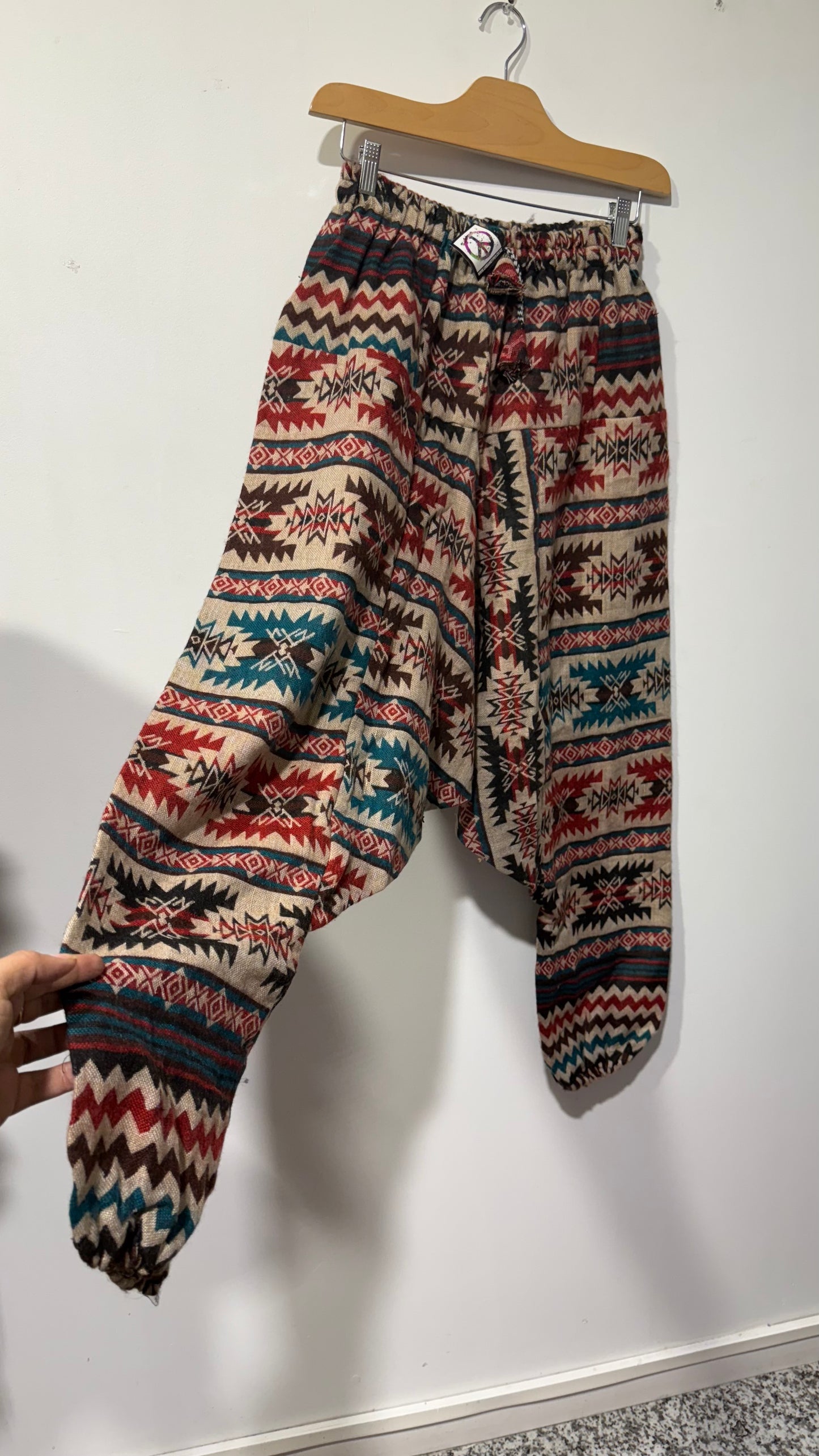 HANDCRAFTED  WARM  DROP CROTCH PANTS #665561