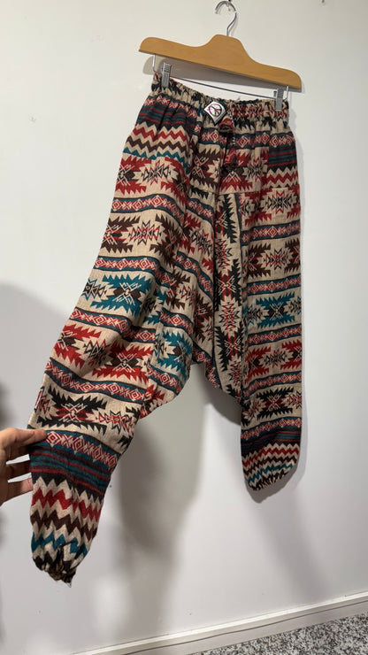 HANDCRAFTED  WARM  DROP CROTCH PANTS #665561