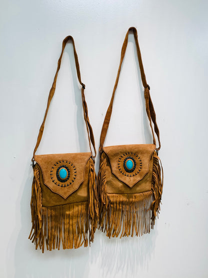 HANDCRAFTED FRIENDSHIP SUEDE LEATHER BAG #LEA552