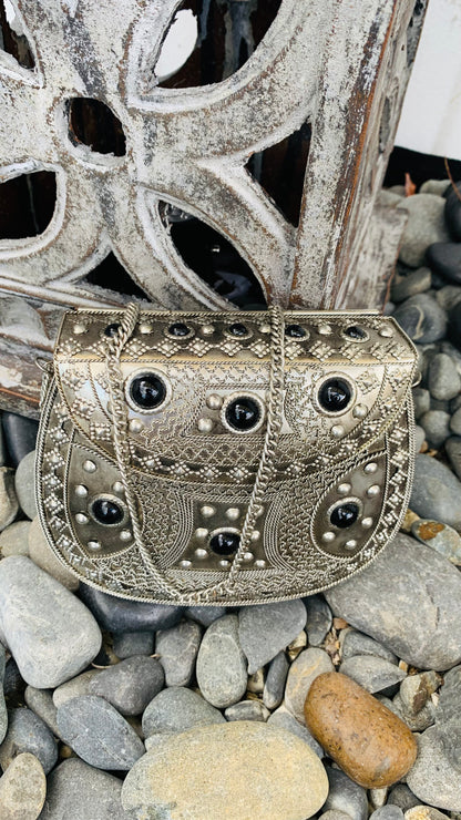CLEARANCE!!  Bohemian style handcrafted metal / Brass Clutch #90620