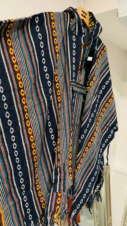 Bohemian style handcrafted Hoodie Plus size Gheri poncho  #017343