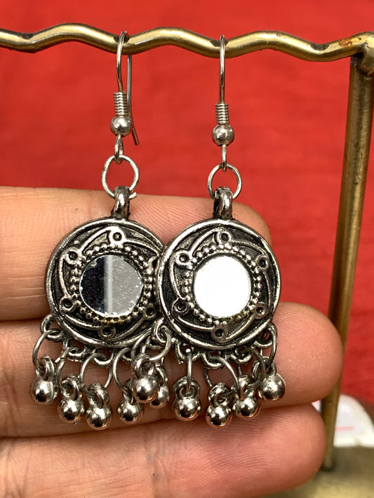 BOHEMIAN HANDCRAFTED DANGLE MIRROR EARRINGS #EAR142