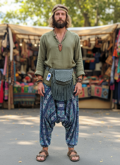 BOHEMIAN STYLE HANDCRAFTED UNISEX GENUINE LEATHER BUM BAGS #2107