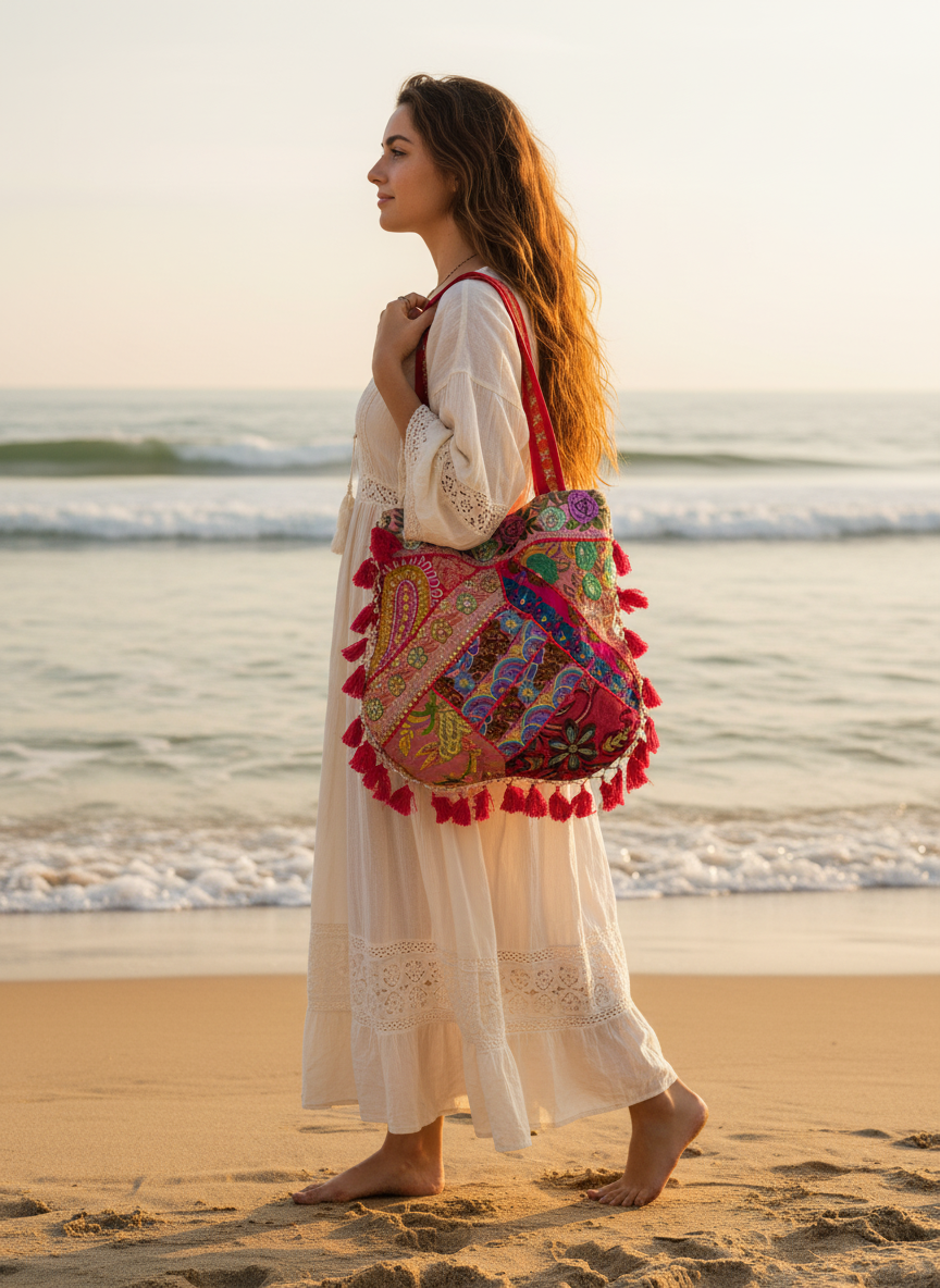 BOHO HANDCRAFTED ETHNIC TOTE BAGS # 70063