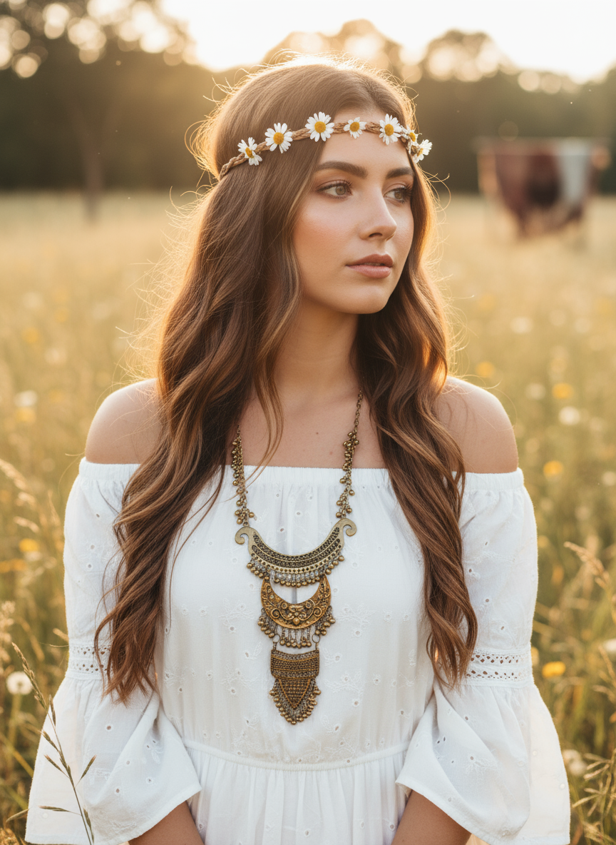 BOHEMIAN STYLE HANDCRAFTED OXIDISED NECKLACE #5646