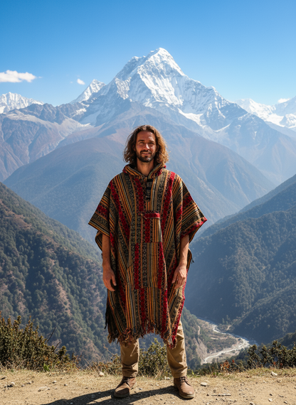 Boho handcrafted Hoodie UNISEX Gheri poncho #017412