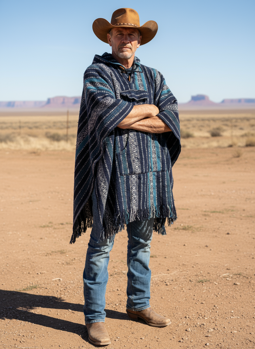 Bohemian style handcrafted Hoodie Plus size UNISEX Gheri poncho #01703