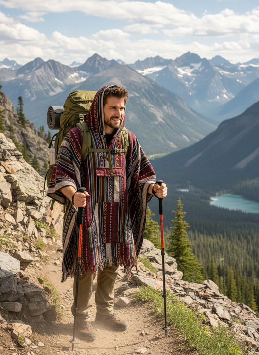 Bohemian style handcrafted Hoodie UNISEX Gheri/ Dari poncho #017322