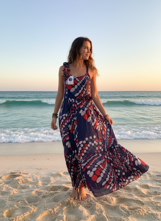 Bohemian style handcrafted  dress #997