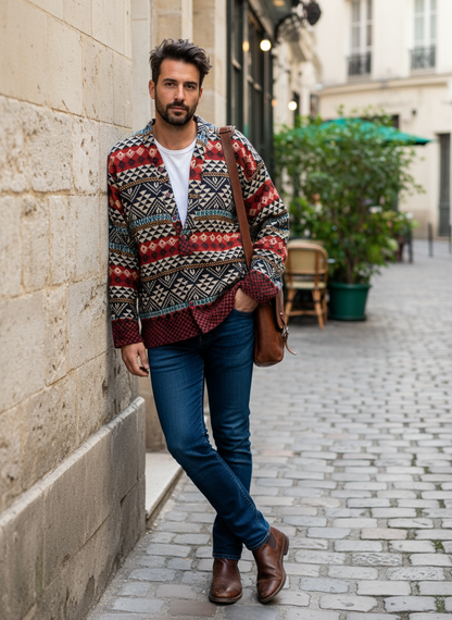 Handcrafted warm Kurta / Shirt # 75980