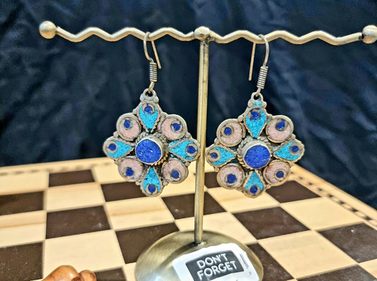 Bohemian style handcrafted Tibetan earrings #2205