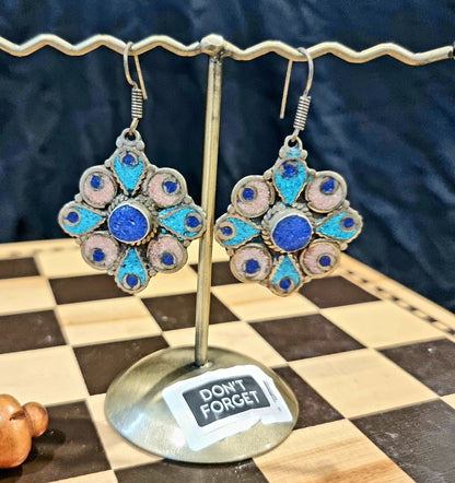 Bohemian style handcrafted Tibetan earrings #2205