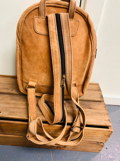 Bohemian style handcrafted Genuine leather Backpack  #5594