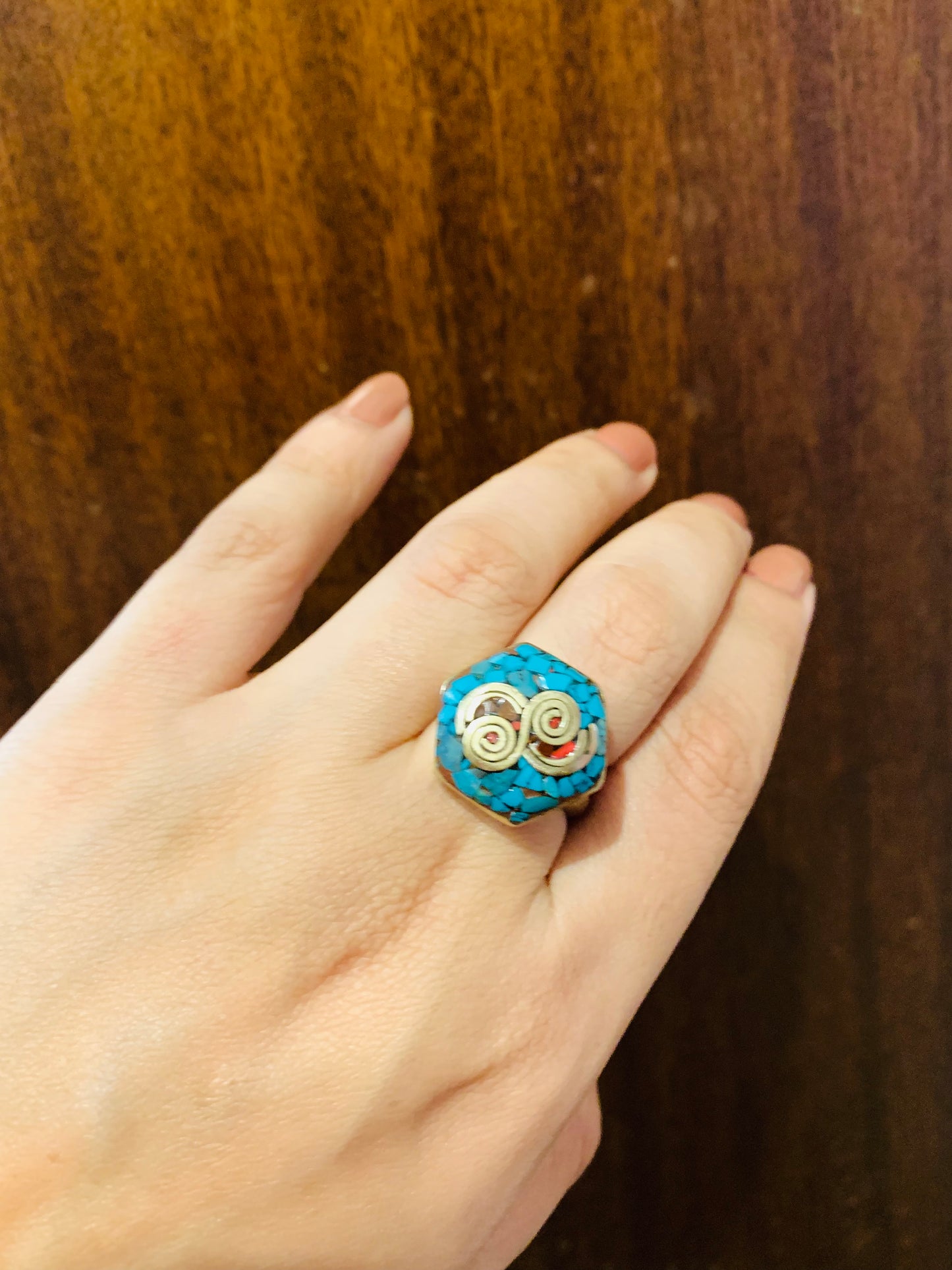 Bohemian style handcrafted Tibetan ring #45203