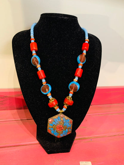 BOHEMIAN STYLE HANDCRAFTED TIBETAN NECKLACE #5642