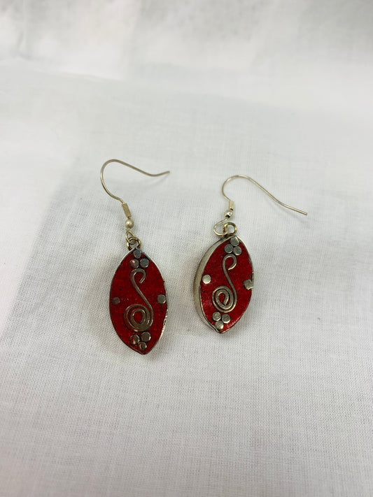 Bohemian style handcrafted Tibetan earrings #220104