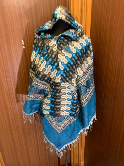 Bohemian style handcrafted Hoodie poncho #0172305