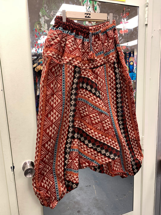 HANDCRAFTED  WARM  DROP CROTCH PANTS #665557