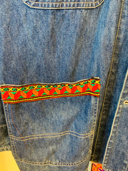 Bohemian style handcrafted Ethnic Denim Jacket # 6944