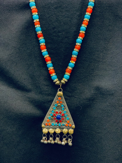 BOHEMIAN STYLE HANDCRAFTED TIBETAN NECKLACE #1920