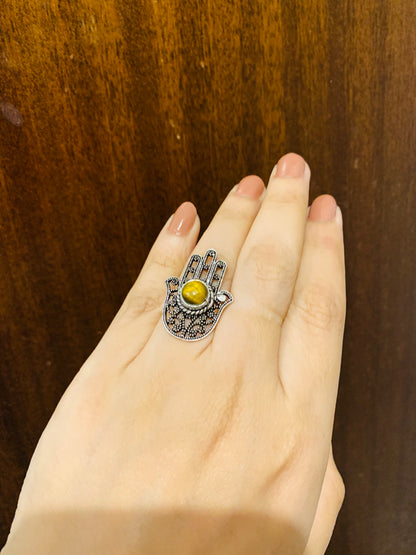 Bohemian style handcrafted Stone ring #1929