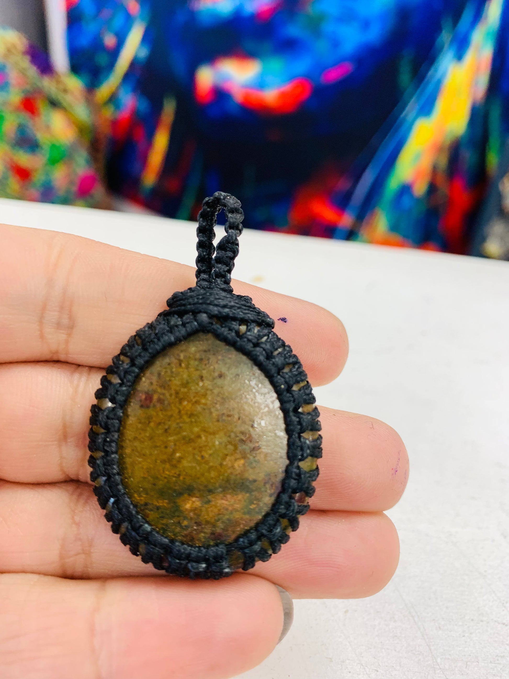 Macrame 2025 stone pendant