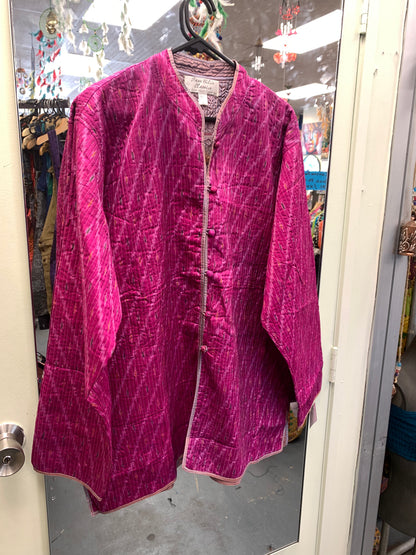 Handcrafted Reversible Waist length Quilting Kantha Coat # 4455677