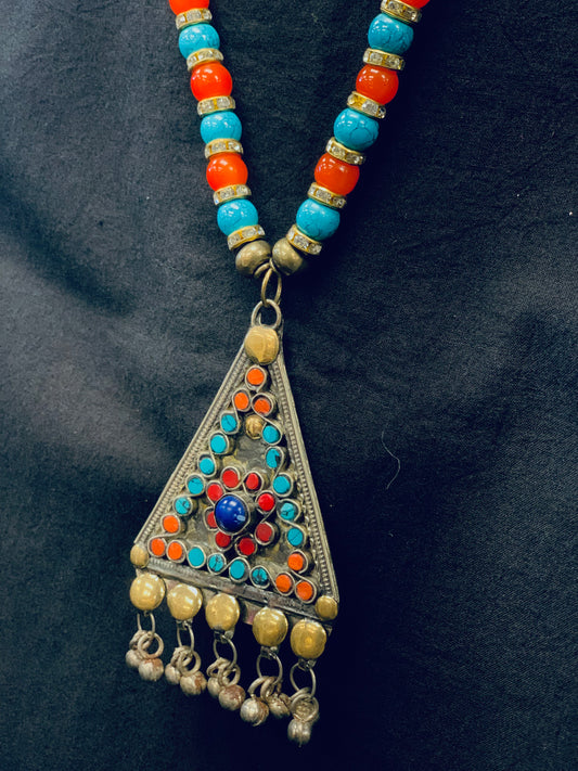 BOHEMIAN STYLE HANDCRAFTED TIBETAN NECKLACE #1920