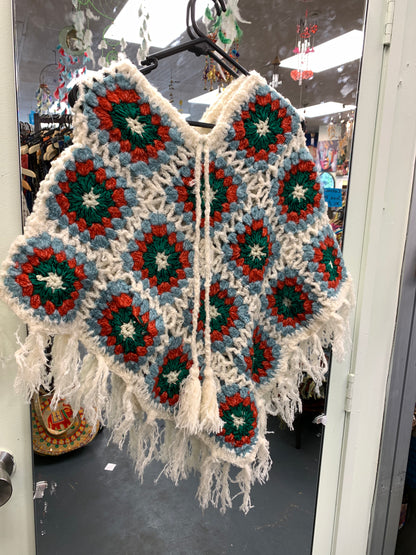 Boho handcrafted Crochet poncho #332260