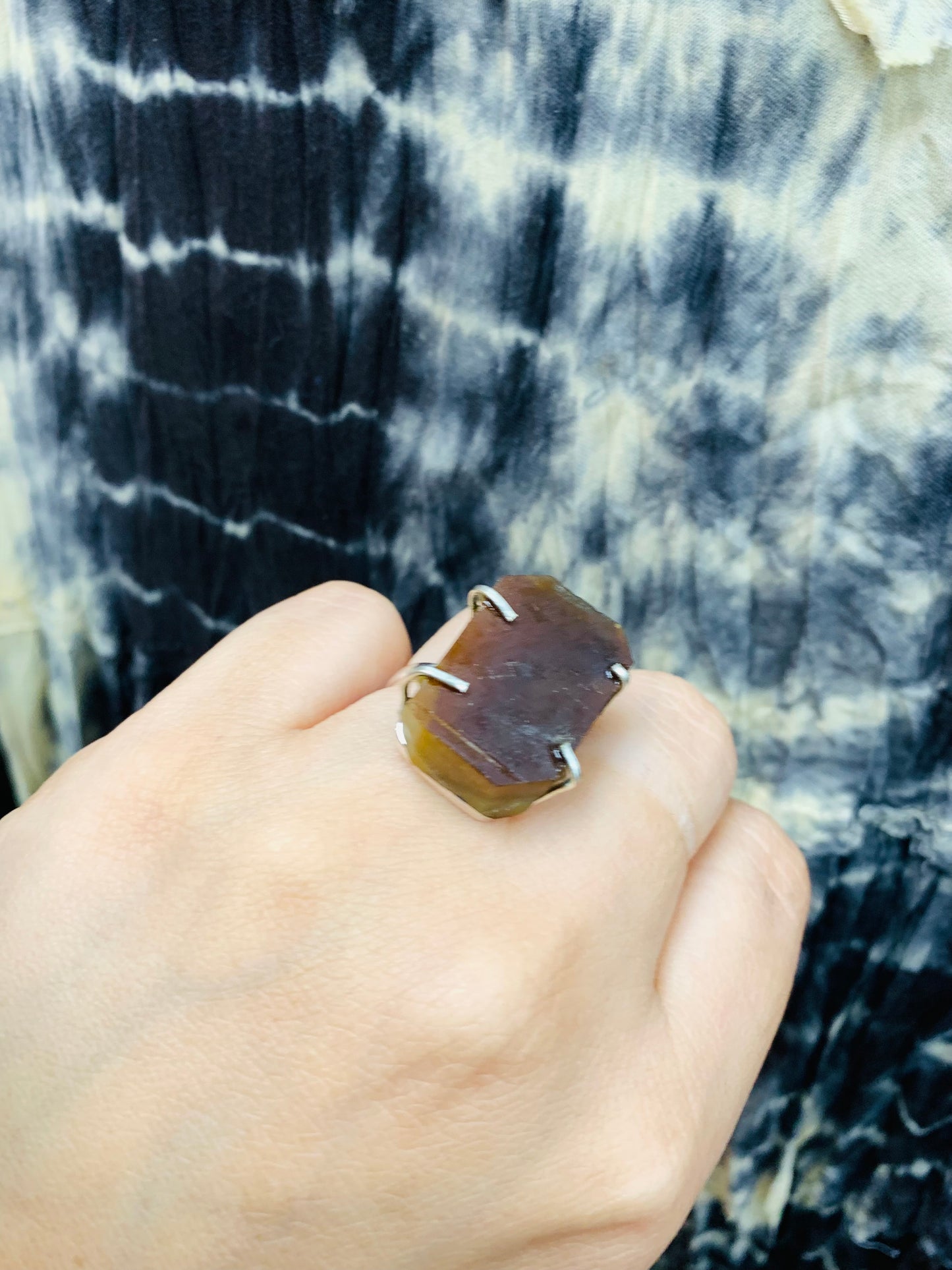 Bohemian style handcrafted Natural Stone ring #198