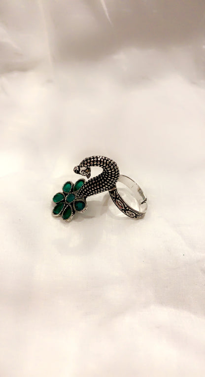 Bohemian style handcrafted Peacock ring #45006