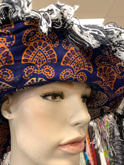 BOHEMIAN STYLE HANDCRAFTED REVERSIBLE HIPPIE SUN HATS #8454