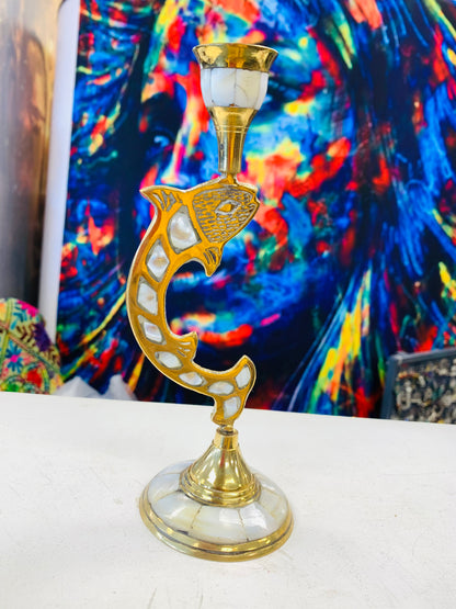 Bohemian style handcrafted Brass Candle Stand  # 222004