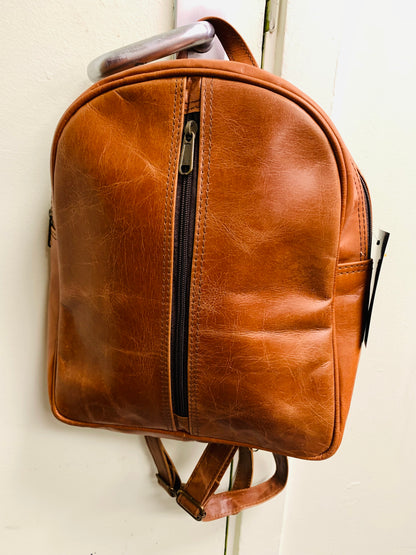 Bohemian style handcrafted Genuine leather Backpack  #5589