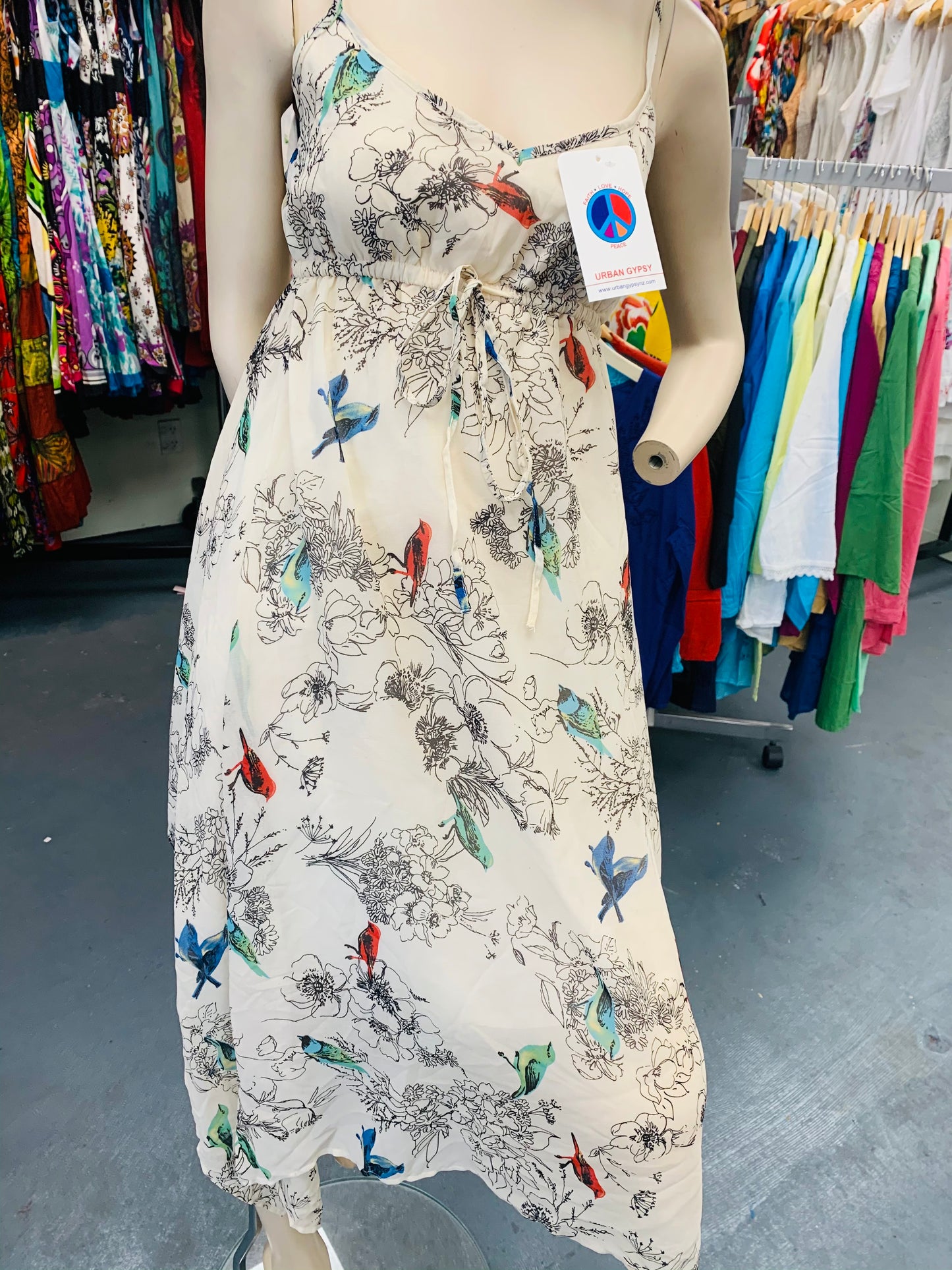 Bohemian style handcrafted Bird dress #0055