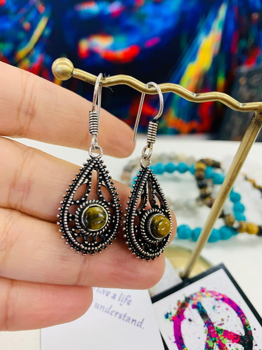 Bohemian style handcrafted earrings # 228014