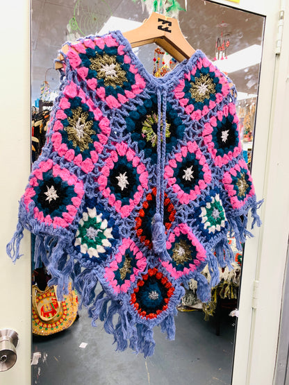 Boho handcrafted Crochet poncho #332261