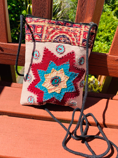 BOHEMIAN STYLE HANDCRAFTED PATCHWORK CROSS BODY BAG #1972