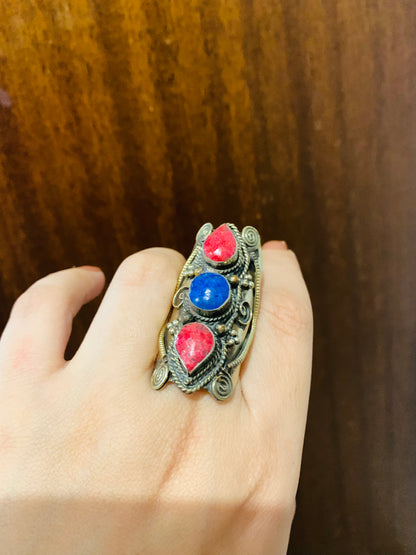 Bohemian style handcrafted Tibetan ring #45209