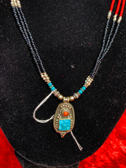 BOHEMIAN STYLE HANDCRAFTED TIBETAN NECKLACE #1823