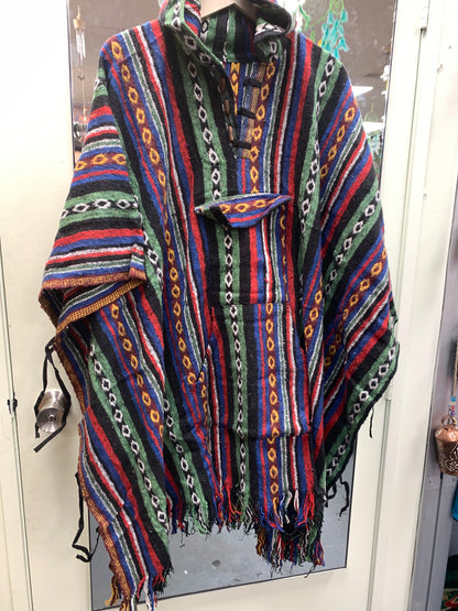 Bohemian style handcrafted Hoodie Plus size UNISEX Gheri poncho #0170332