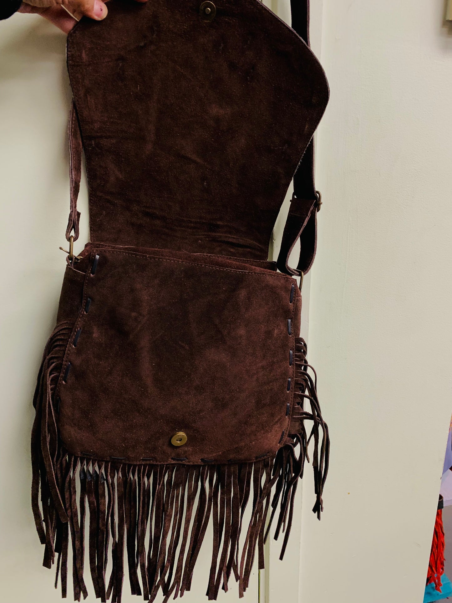 BOHO HANDCRAFTED GENUINE SUEDE LEATHER BAG #205564