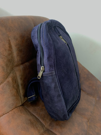Bohemian style handcrafted Genuine Suede leather Backpack  #55890