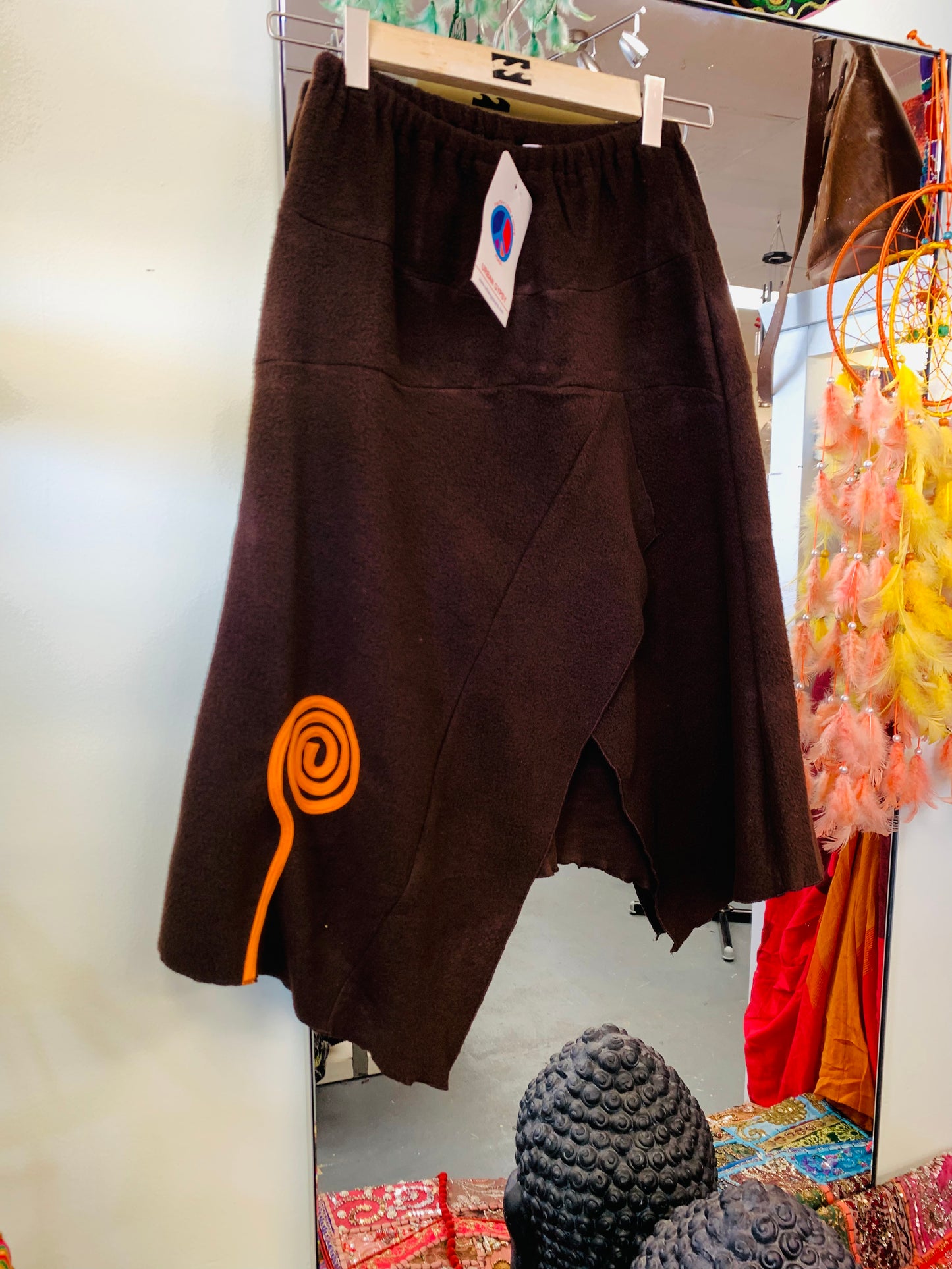 Bohemian style handcrafted Trance woollen  mini skirt #12