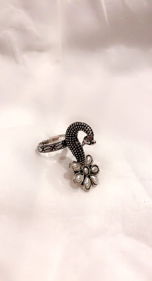 Bohemian style handcrafted Peacock ring #45006