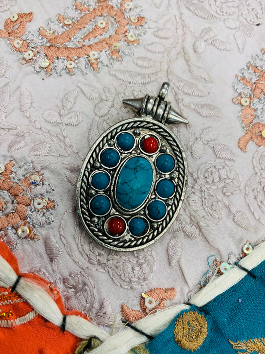 Bohemian style handcrafted Stone Pendant # 4037