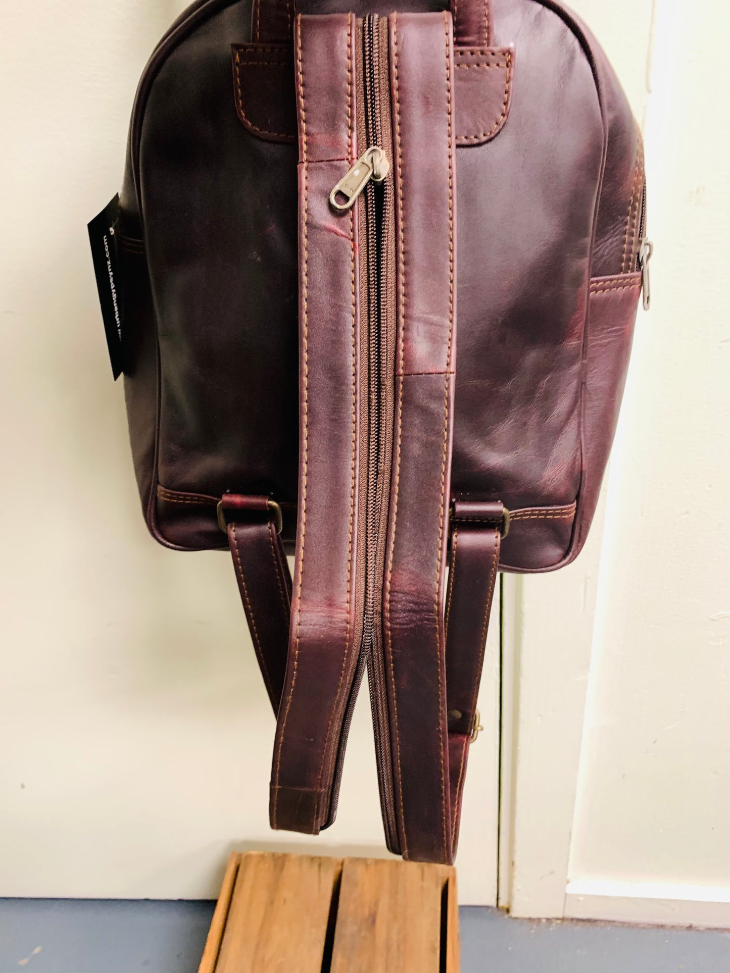 Bohemian style handcrafted Genuine leather Backpack  #5588