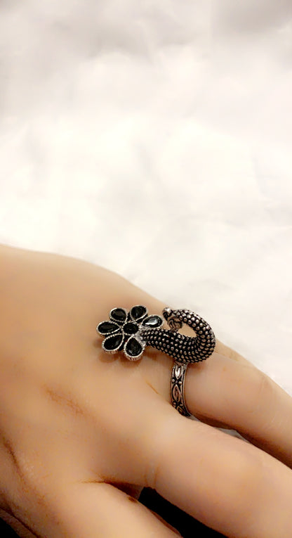 Bohemian style handcrafted Peacock ring #45007