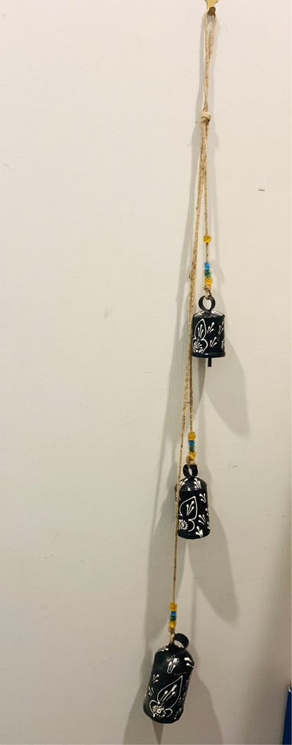 Bohemian style handcrafted Cow bells Wall hanging # 5446